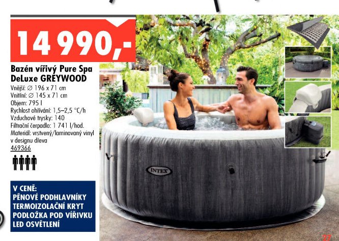 Bazén vířivý Pure Spa Deluxe GREYWOOD - UNI HOBBY akcniletaky.com