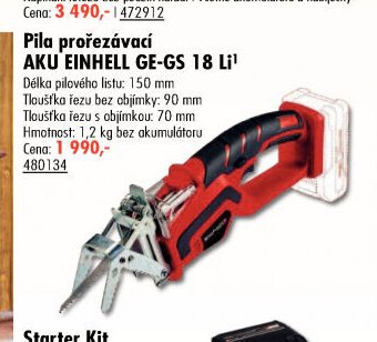 Pila prořezávací AKU EINHELL GE-GS 18 Li - UNI HOBBY akcniletaky.com