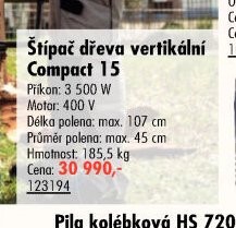 Štípač dřeva vertikální Compact 15 - UNI HOBBY akcniletaky.com