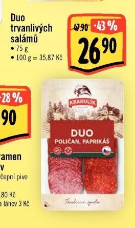 Duo trvanlivých salámů