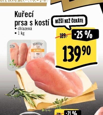 Kuřecí prsa s kostí