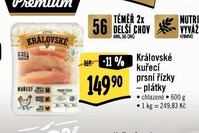 Královské kuřecí prsní řízky - plátky