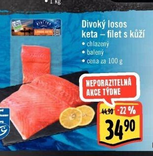 Divoký losos keta – filet s kůží