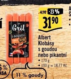 Albert Klobásy s goudou nebo pikantní