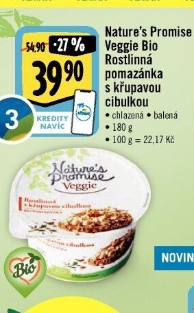 Nature's Promise Veggie Bio Rostlinná pomazánka s křupavou cibulkou