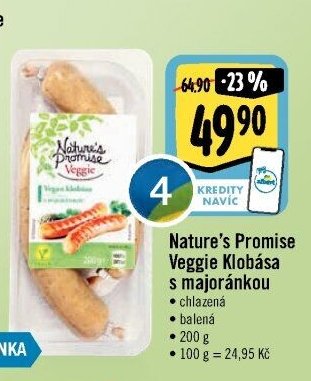 Nature's Promise Veggie Klobása s majoránkou