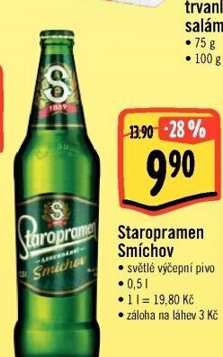 Pivo světlé výčepní 10° Smíchov Staropramen
