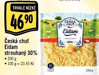 Sýr Eidam 30% strouhaný Česká chuť
