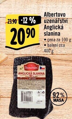 Anglická slanina Albertovo uzenářství