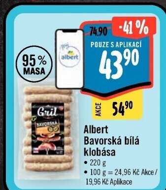 Bílá bavorská klobása Albert Gril