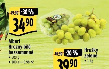 Hrozny bílé bezsemenné Albert