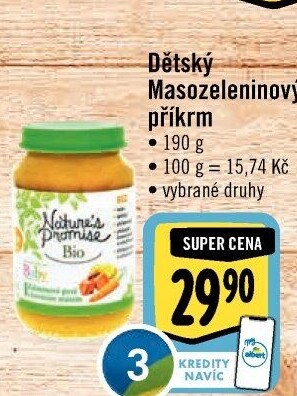 Příkrm masozeleninový Bio Baby Nature'