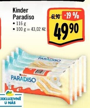 Řez mléčný Paradiso Kinder