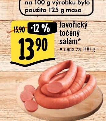 Salám javořický točený