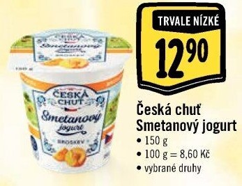 Jogurt smetanový ochucený Česká chuť