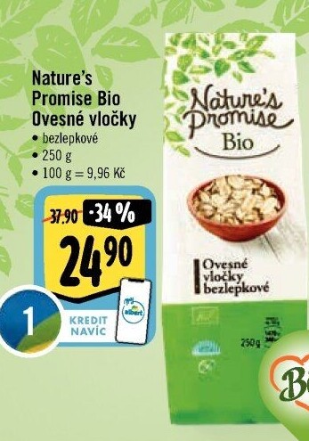 Ovesné vločky bio bez lepku Nature'