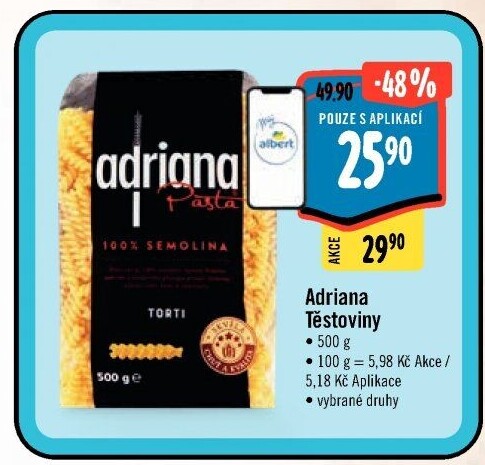 Těstoviny semolinové Adriana