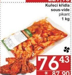 Kuřecí křídla Sous vide Selský grunt