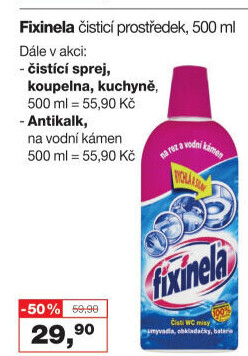 Čistič na vodní kámen Antikalk Fixinela