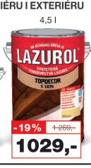 Lazura na dřevo Topdecor Lazurol