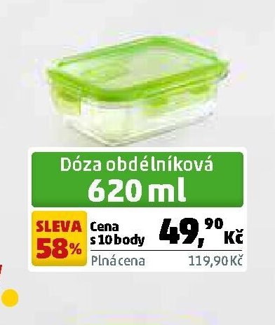 Dóza obdélníková 620 ml