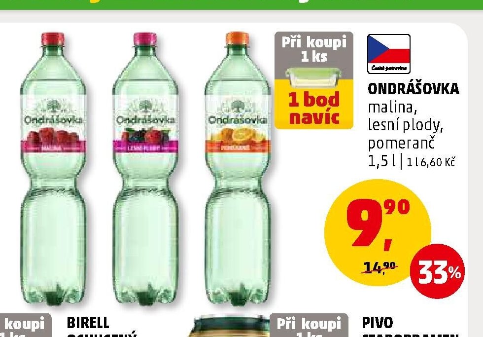 ONDRÁŠOVKA malina, lesní plody, pomeranč 1,5 l