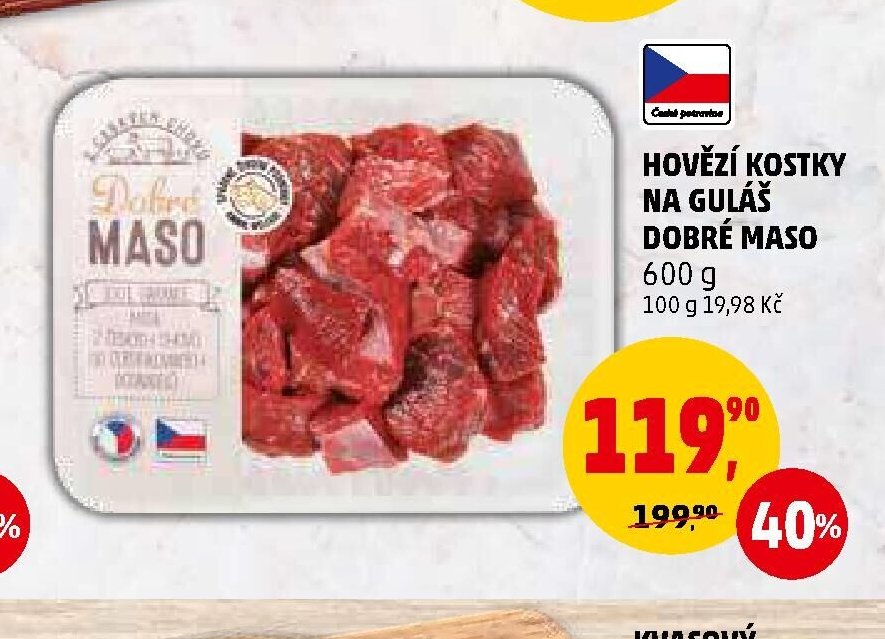 Hovězí kostky na guláš Dobré maso