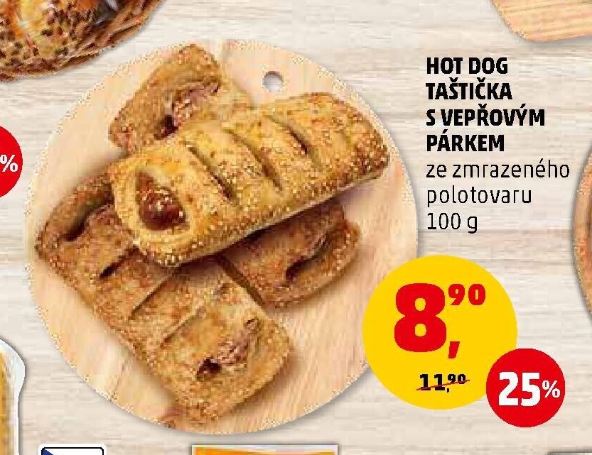 Hot dog taštička s vepřovým párkem