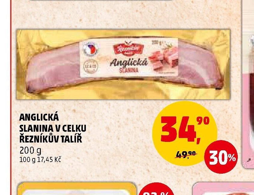 Anglická slanina v celku Řezníkův talíř