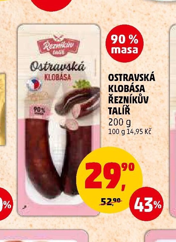 Ostravská klobása Řezníkův talíř