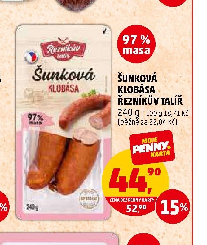 Šunková klobása Řezníkův talíř
