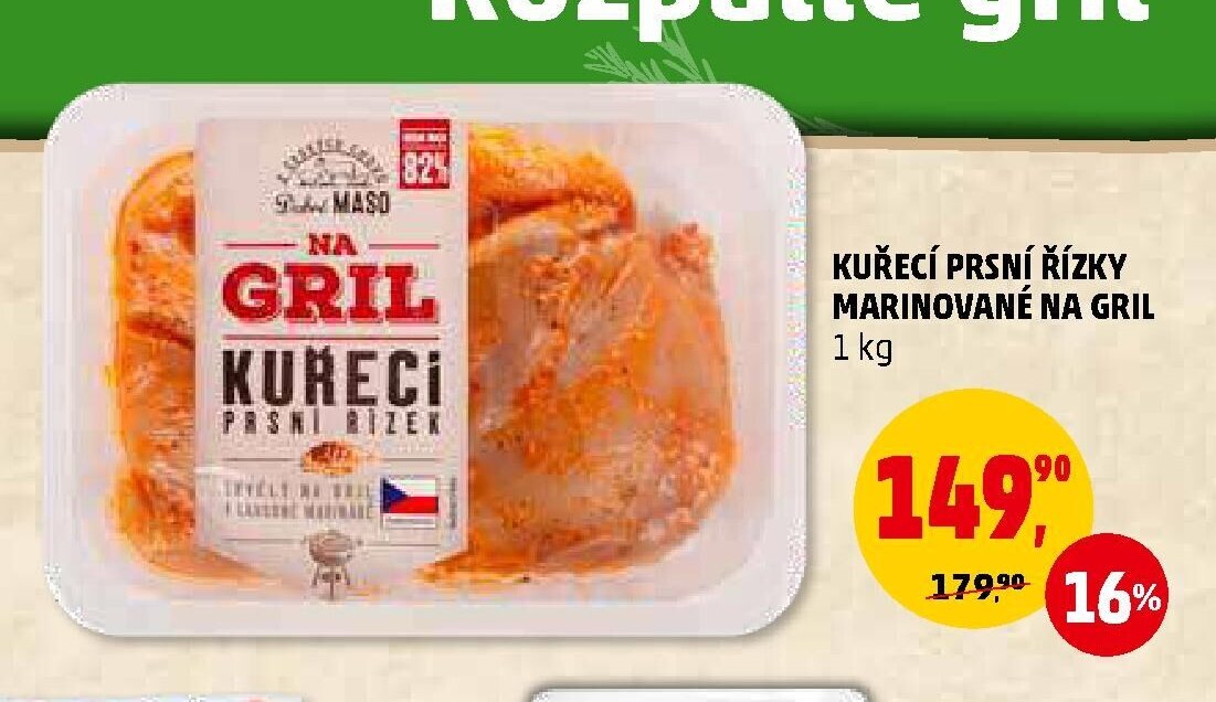 Kuřecí prsní řízky marinované na gril