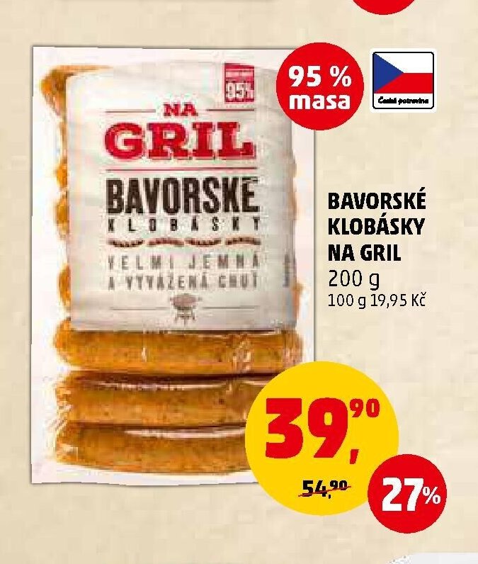 Bavorské klobásky na gril