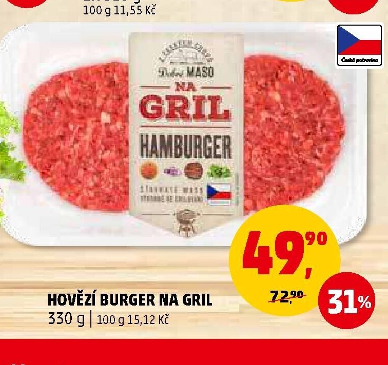 Hovězí burger na gril