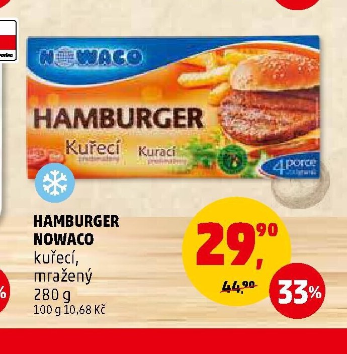 Hamburger Nowaco kuřecí mražený