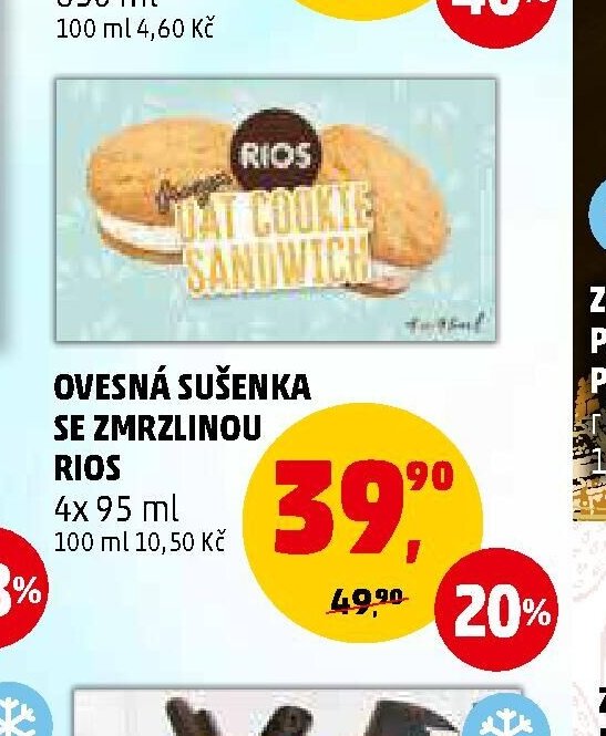 Ovesná sušenka se zmrzlinou Rios