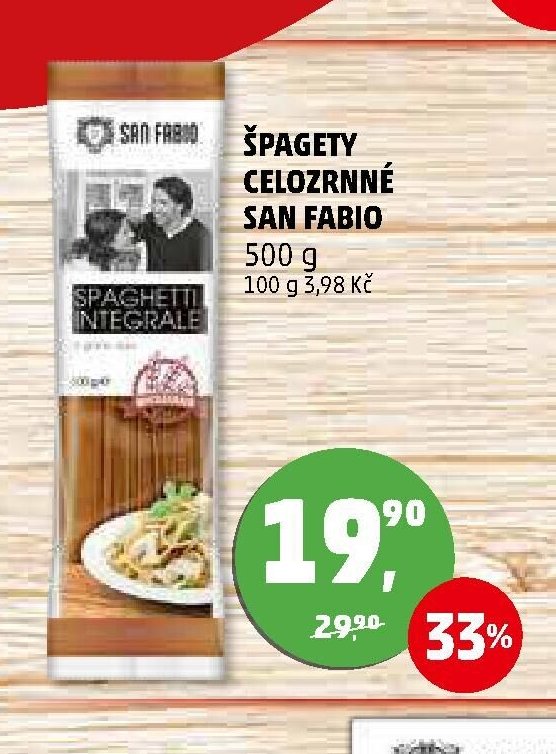 ŠPAGETY CELOZRNNÉ SAN FABIO 500 g