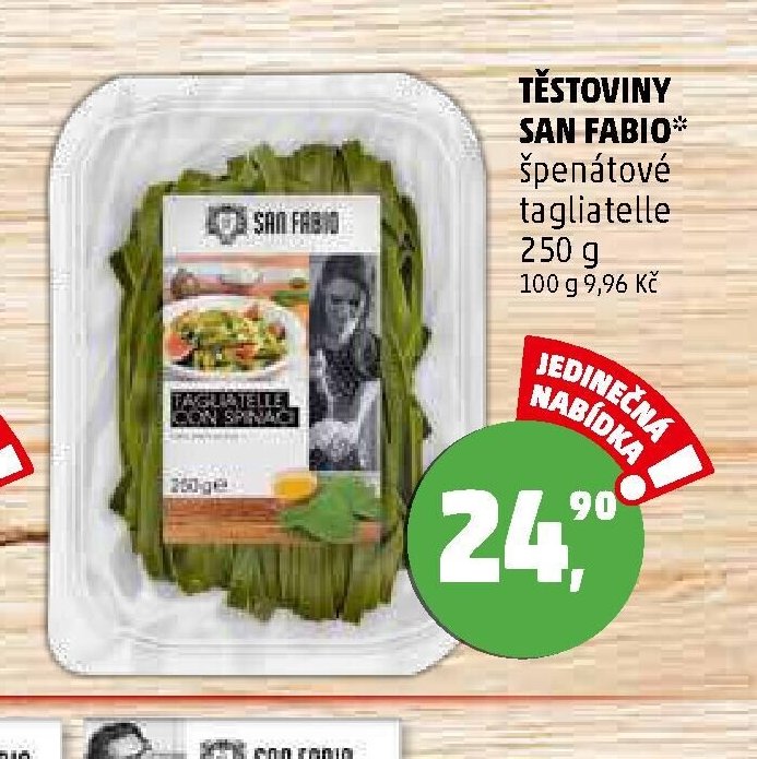 TĚSTOVINY SAN FABIO špenátové tagliatelle 250 g