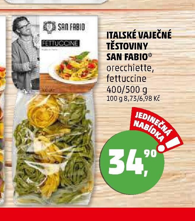 ITALSKÉ VAJEČNÉ TĚSTOVINY SAN FABIO fettuccine 500 g