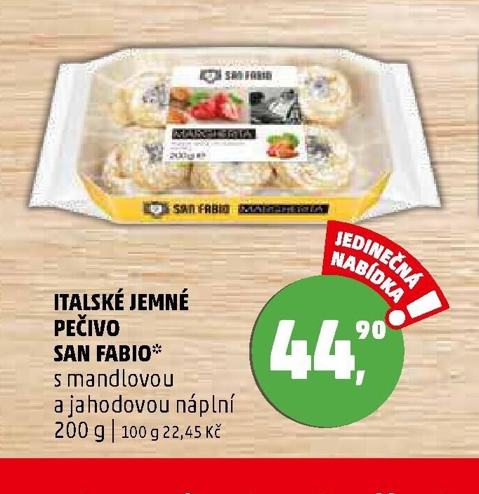 ITALSKÉ JEMNÉ PEČIVO SAN FABIO s mandlovou a jahodovou náplní 200 g