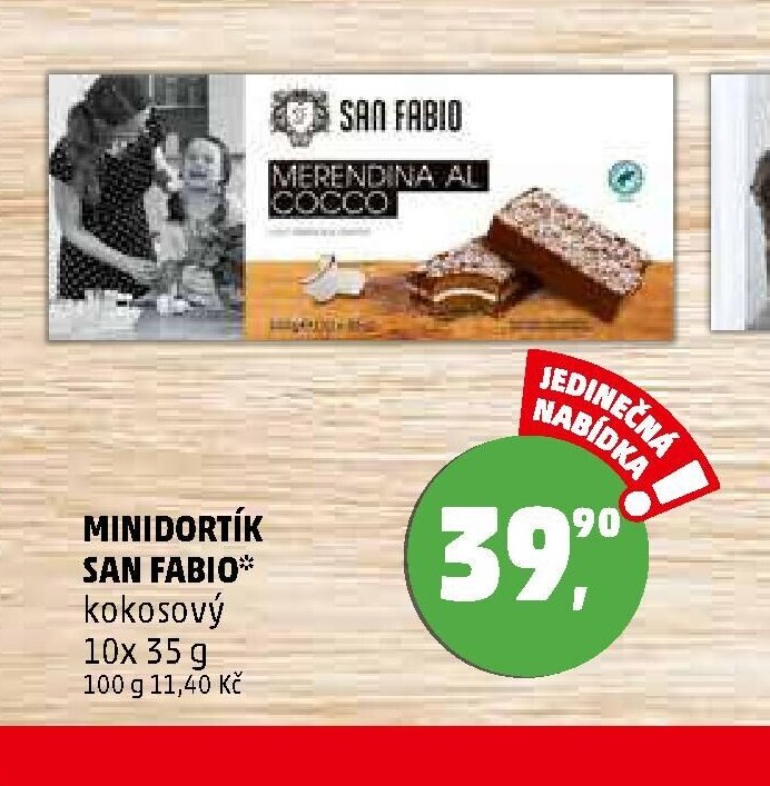 MINIDORTÍK SAN FABIO kokosový 10x 35 g