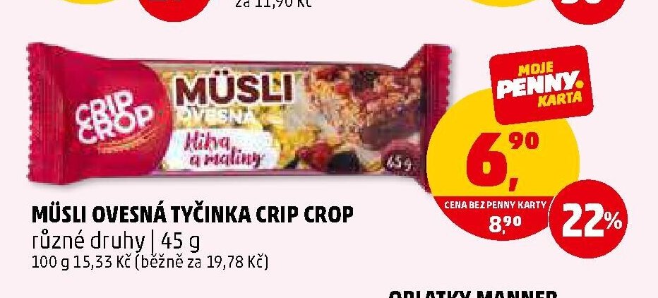 Müsli ovesná tyčinka Crip Crop