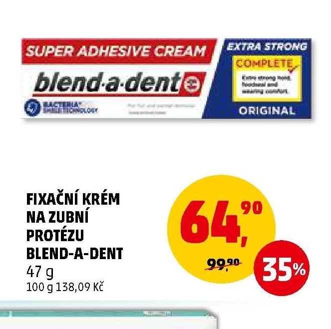 FIXAČNÍ KRÉM NA ZUBNÍ PROTÉZU BLEND-A-DENT