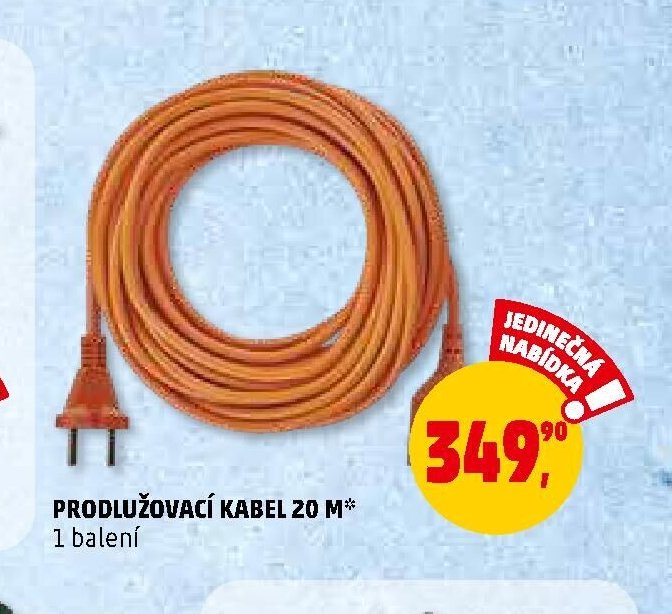 PRODLUŽOVACÍ KABEL 20 M