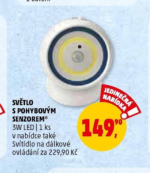 SVĚTLO S POHYBOVÝM SENZOREM