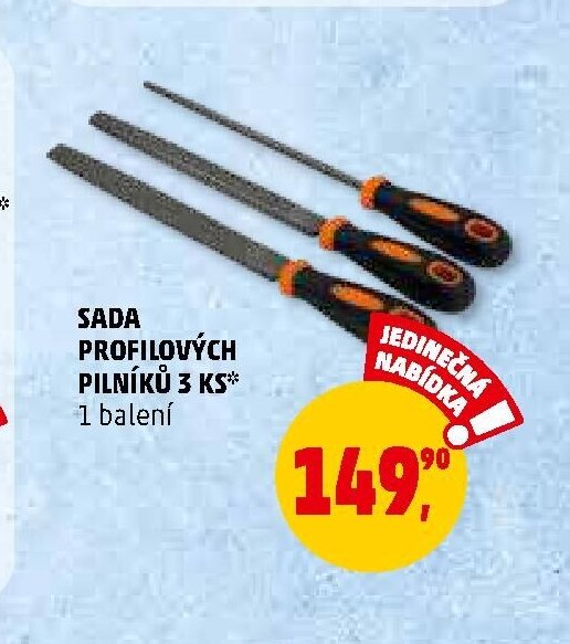 SADA PROFILOVÝCH PILNÍKŮ 3 KS