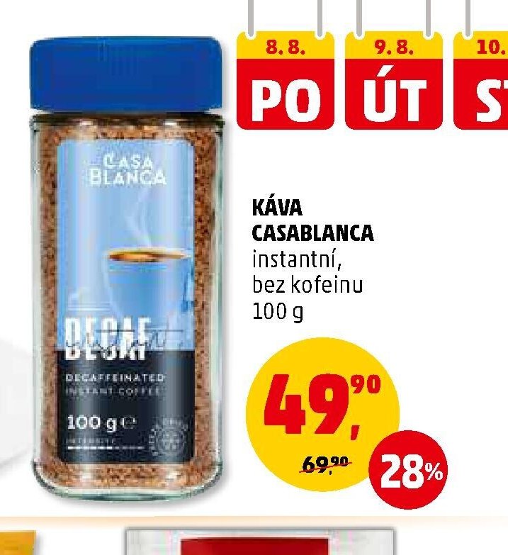 KÁVA CASABLANCA instantní, bez kofeinu 100 g