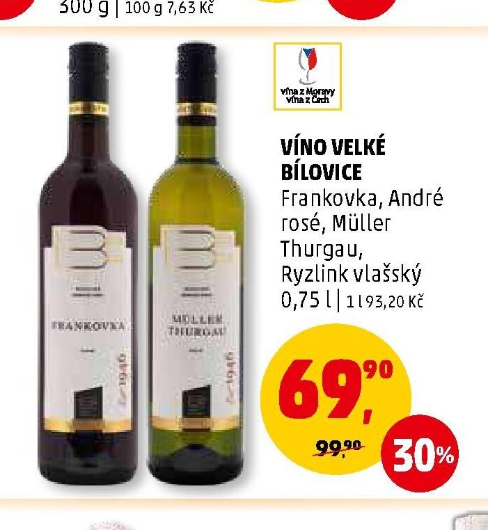 VÍNO VELKÉ BÍLOVICE 0,75 l