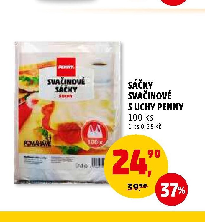 SÁČKY SVAČINOVÉ S UCHY PENNY 100 ks