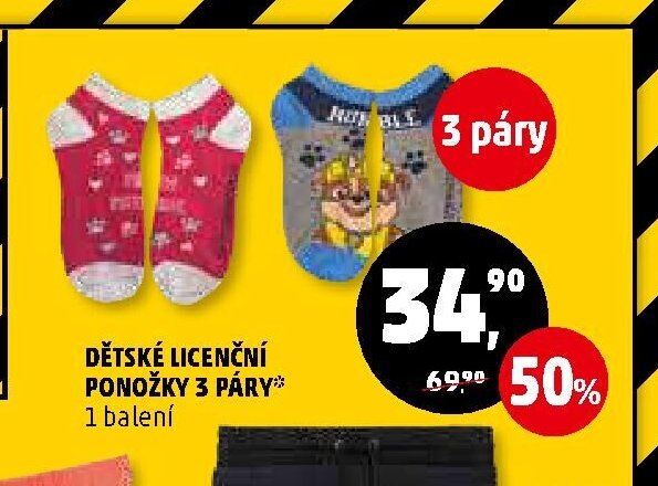DĚTSKÉ LICENČNÍ PONOŽKY 3 PÁRY